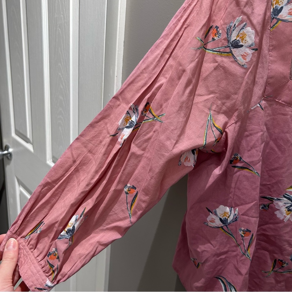 A New Approach Square Neck Pink Floral Blouse-Md - Picture 3 of 4